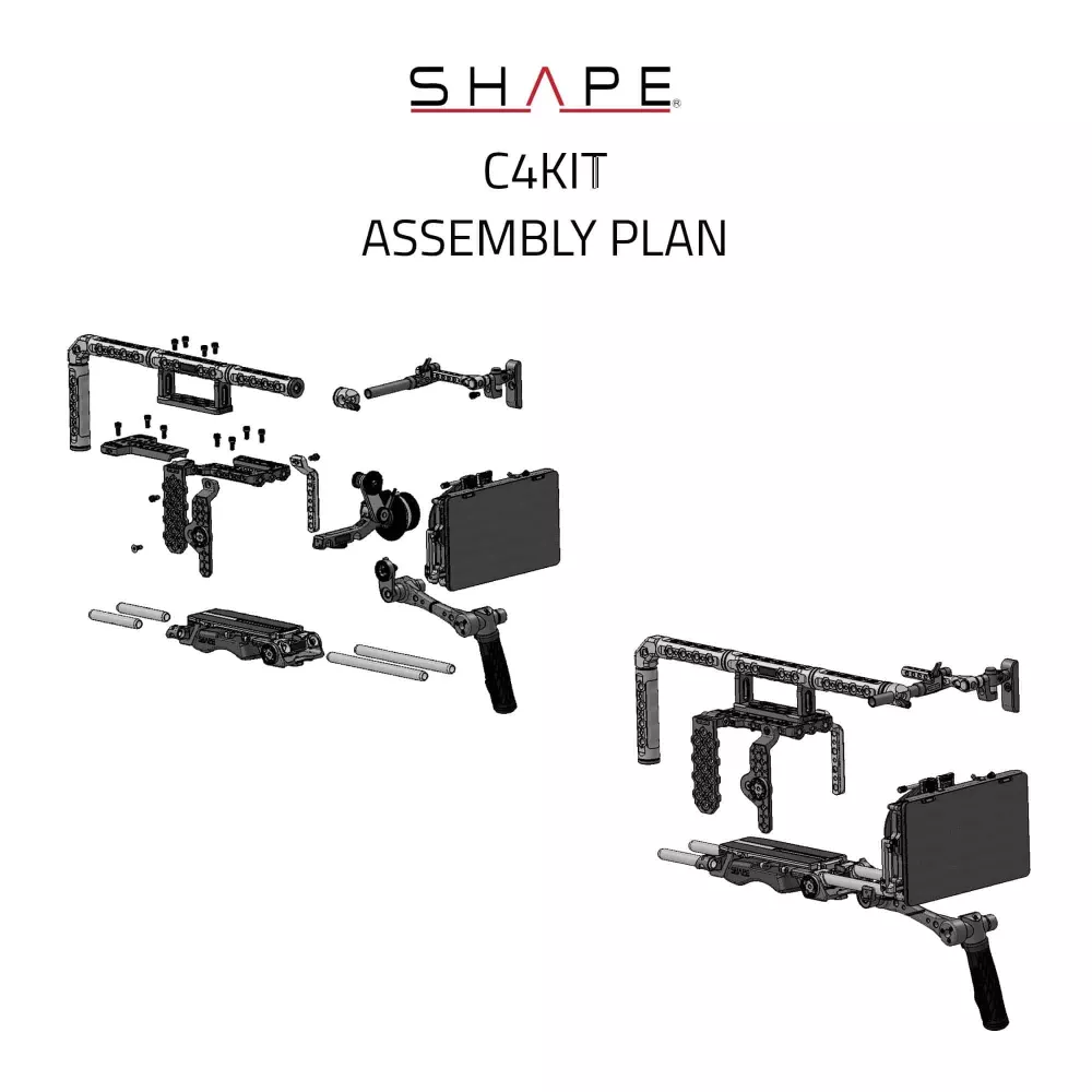 SHAPE CANON C400 CAGE BASEPLATE LONG TOP HANDLE VF WITH MATTEBOX AND FOLLOW FOCUS PRO