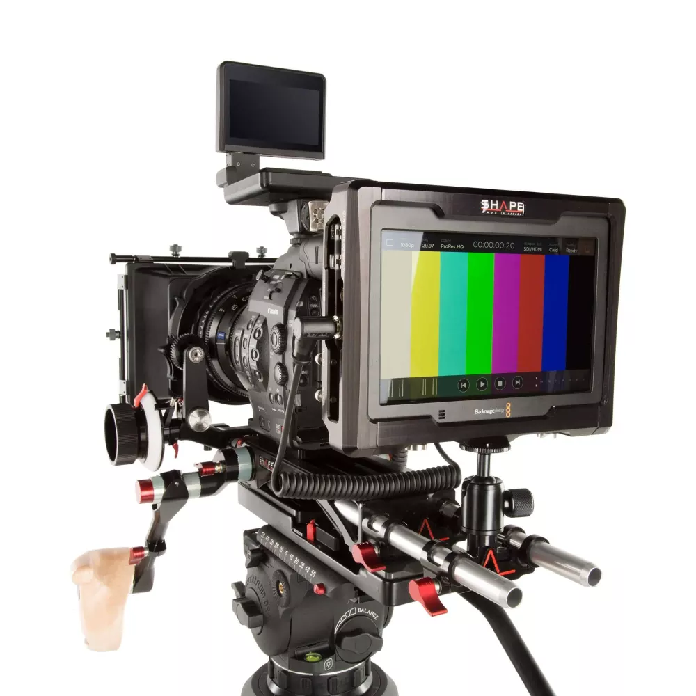 SHAPE Monitor Cage with 15 mm Rod Bloc Ball Head for Blackmagic Design 4k Video Assist Cage
