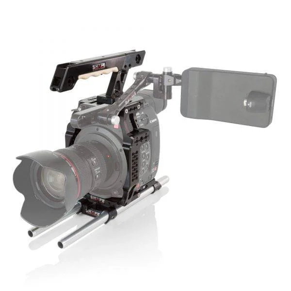 SHAPE Cage with Baseplate, Top Handle & 15mm LWS Rods for Canon EOS C200