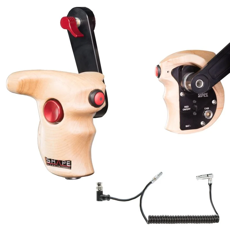 SHAPE Stop & Start Handle Grip with Wood ARRI Rosette for RED Camera