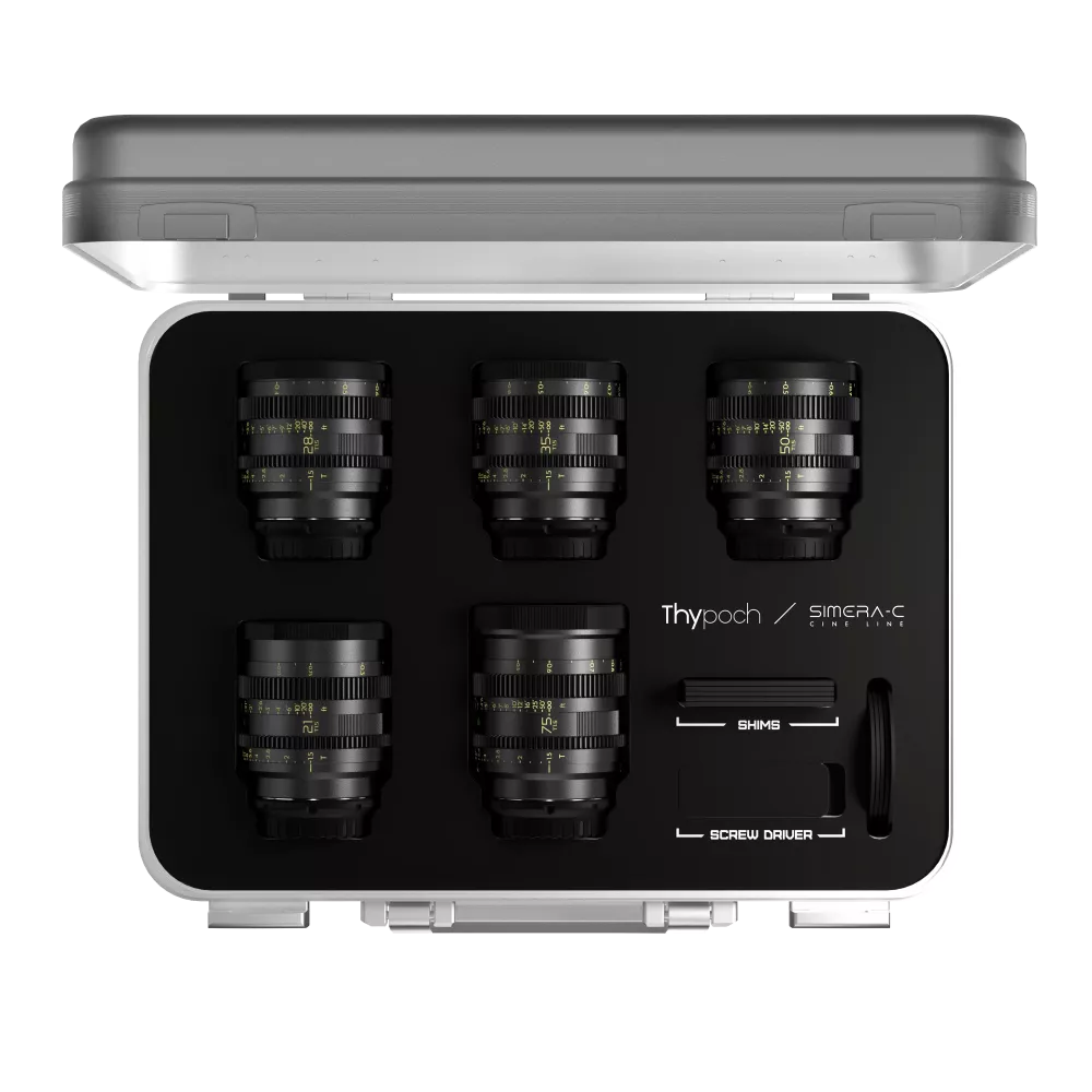 Thypoch Fullformat Cinema 5-lins kit Simera-C 21/28/35/50/75mm T1.5 - M-mount