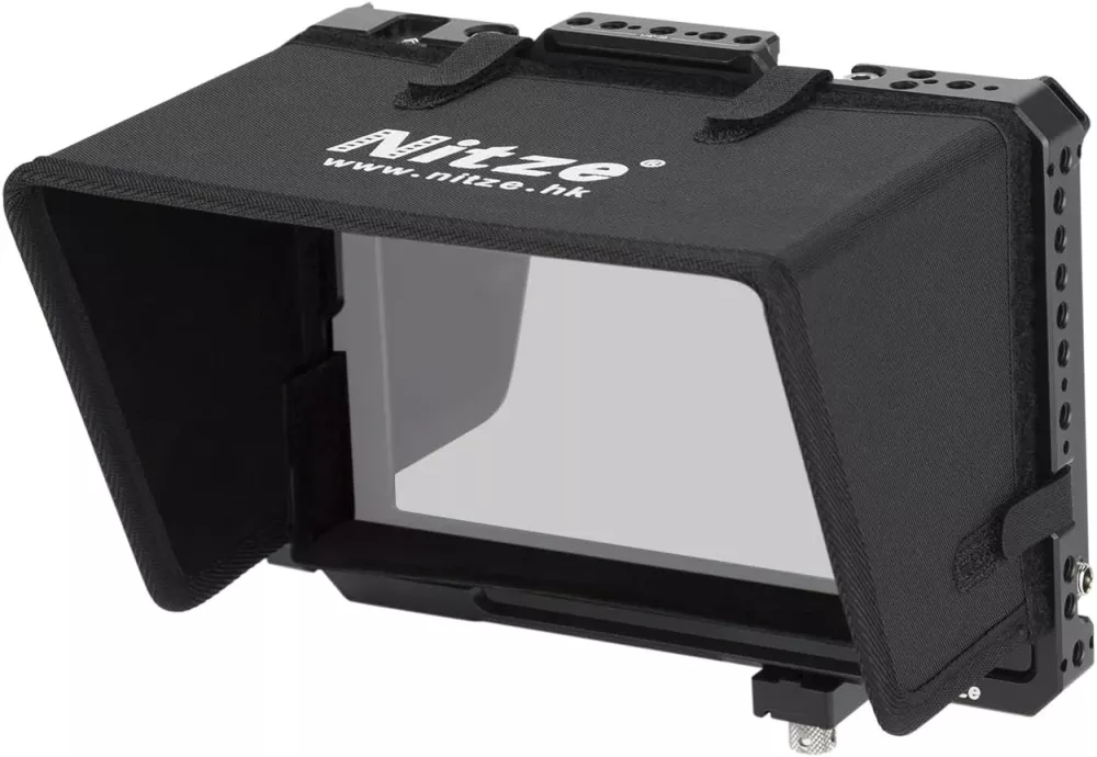 Nitze Cage for Blackmagic Design Video Assist 7" 12G Monitor with Sunhood JT-B02B