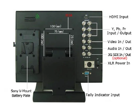 FM1219 12.1" Pro HD LCD Video Monitor+Batteri