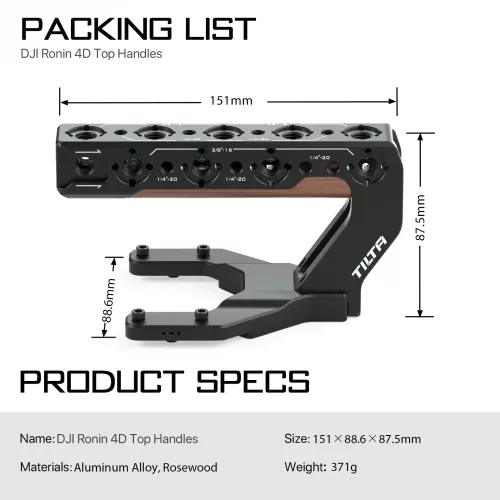 Tilta Top Handle for DJI Ronin 4D