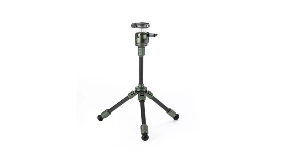 Tilta Tabletop Ball Head with 1-Stage Carbon Fiber Tripod Legs (3KG) Extendable Edition - Forest Green