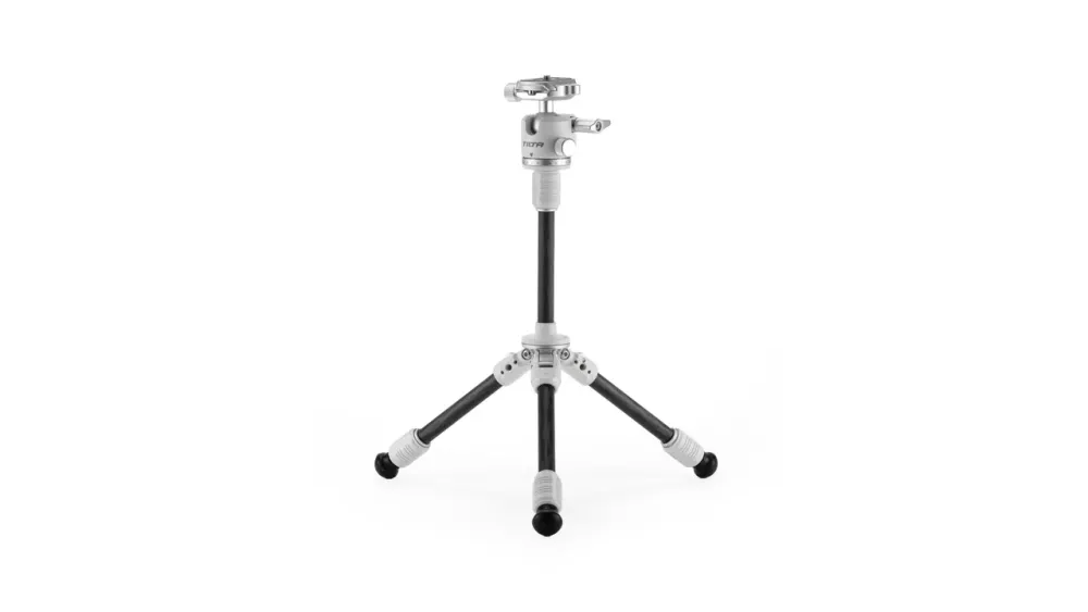 Tilta Tabletop Ball Head with 1-Stage Carbon Fiber Tripod Legs (3KG) Extendable Edition - Snow White