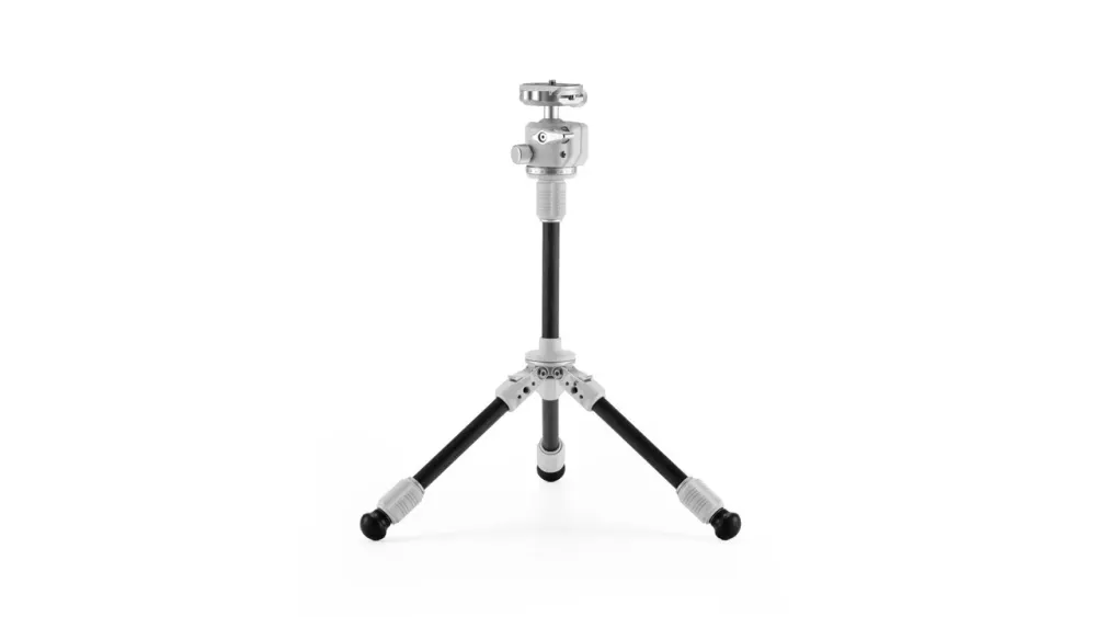Tilta Tabletop Ball Head with 1-Stage Carbon Fiber Tripod Legs (3KG) Extendable Edition - Snow White