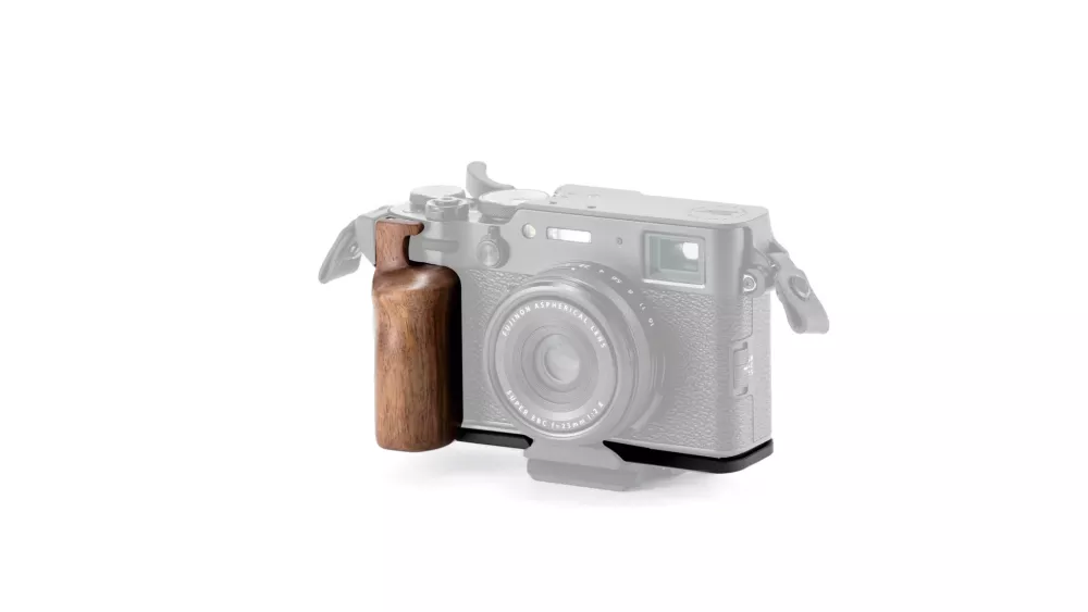 Tilta Mounting Baseplate with Wooden Grip for Fujifilm X100VI - Silver
