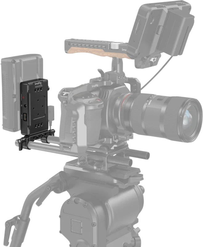 SmallRig 3498 Battery Adapter Plate V-Mount (Basic Version) with Dual Rod Clamp