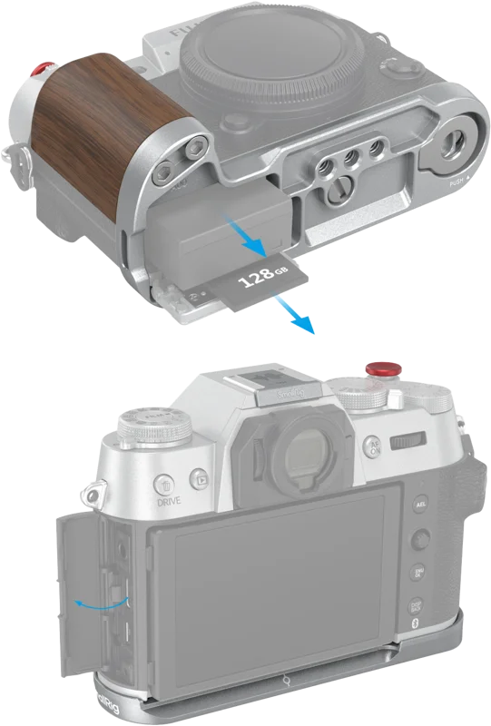 SmallRig 4784 Wooden L-Shape Grip for Fujifilm X-T50 Black