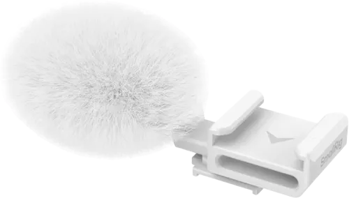 SmallRig 4734 Cold Shoe Adapter with Furry Windscreen for Sony ZV series cameras (white)
