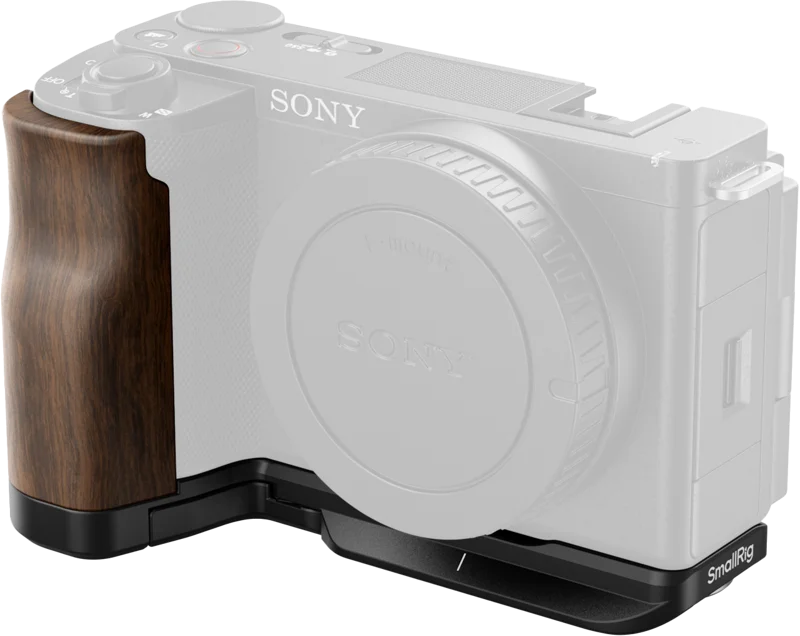 SmallRig 4864 L-Shape Mount Plate with Wooden Handle for Sony ZV-E10 II