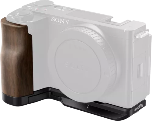 SmallRig 4864 L-Shape Mount Plate with Wooden Handle for Sony ZV-E10 II
