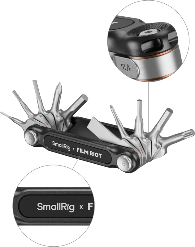 SmallRig 4375 x FILM RIOT 10-in-1 Folding Wrench Set with Multiple Angle Positioning Black