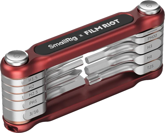 SmallRig 4813 x FILM RIOT 10-in-1 Folding Wrench Set with Multiple Angle Positioning Red