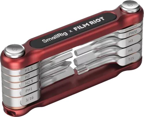 SmallRig 4813 x FILM RIOT 10-in-1 Folding Wrench Set with Multiple Angle Positioning Red