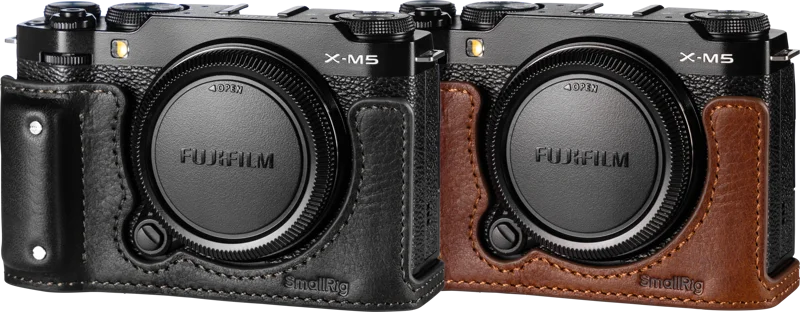 SmallRig 4879 Camera Leather Half Case Kit for FUJIFILM X-M5 Black
