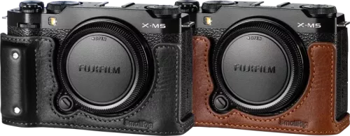 SmallRig 4879 Camera Leather Half Case Kit for FUJIFILM X-M5 Black