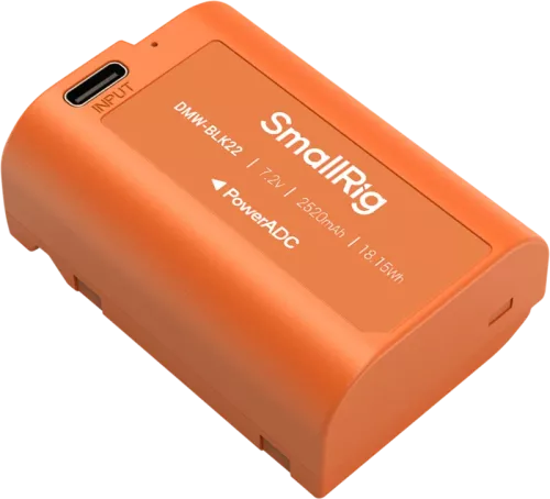 SmallRig 4979 Camera Battery USB-C Rechargeable DMW-BLK22 Orange