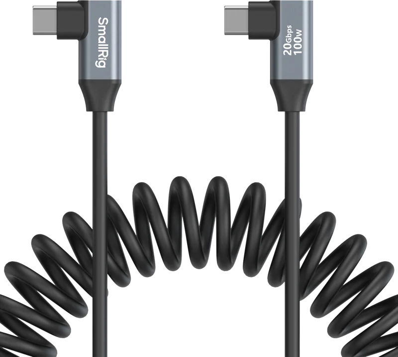 SmallRig 4793 USB-C Angled to USB-C Angled Coiled Data Cable