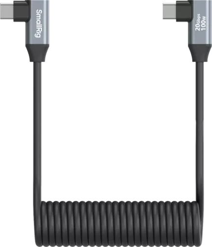 SmallRig 4793 USB-C Angled to USB-C Angled Coiled Data Cable