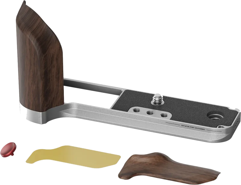SmallRig 5266 L-Shape Mount Plate with Wooden Handle for FUJIFILM GFX100RF Black