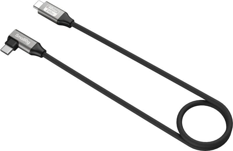 SmallRig 5076 USB-C Data Cable (Straight to Angled, 60cm (40Gbps + 240W + 8K)
