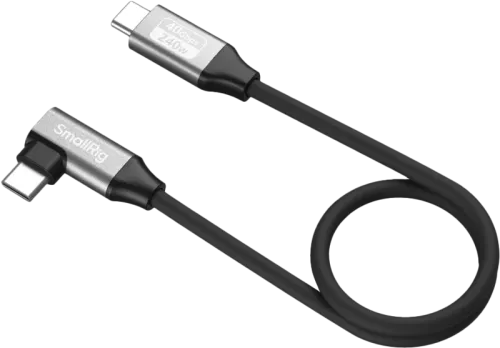 SmallRig 5075 USB-C Data Cable (Straight to Angled, 35cm (40Gbps + 240W + 8K)