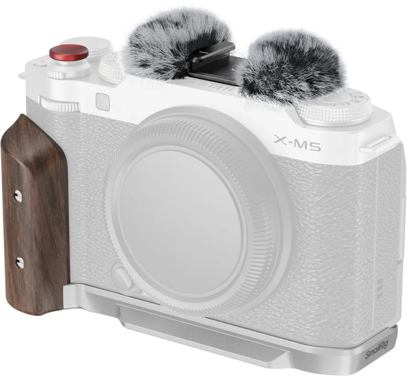 SmallRig 5261 L-Shape Mount Plate with Wooden Handle for FUJIFILM X-M5 Sliver