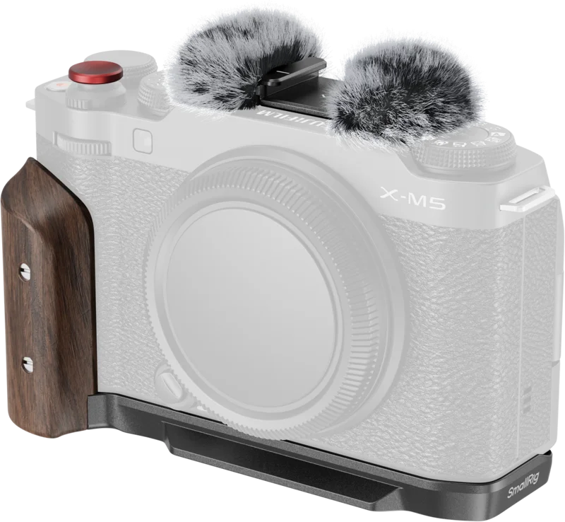 SmallRig 5260 L-Shape Mount Plate with Wooden Handle for FUJIFILM X-M5 Black