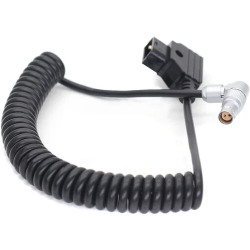 D-Tap to RED KOMODO 2-pin Spiral ström Kabel  35-50cm