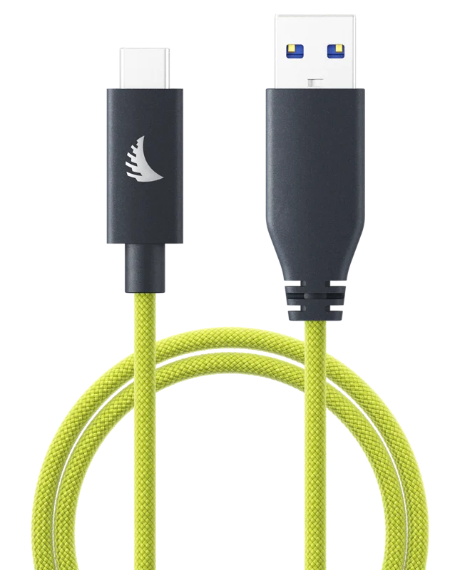 Angelbird Cable I USB-A to C 3.2 I Solid Flex Cable I Lime I 32 cm