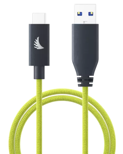 Angelbird Cable I USB-A to C 3.2 I Solid Flex Cable I Lime I 32 cm