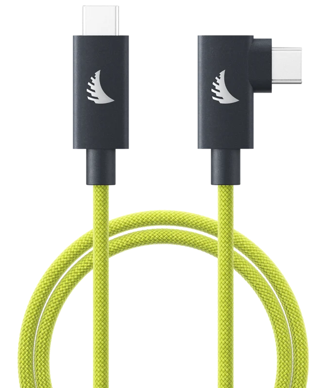 Angelbird Cable I USB-C 4.0 I Solid Flex Cable Right-Angle I Lime I 32 cm