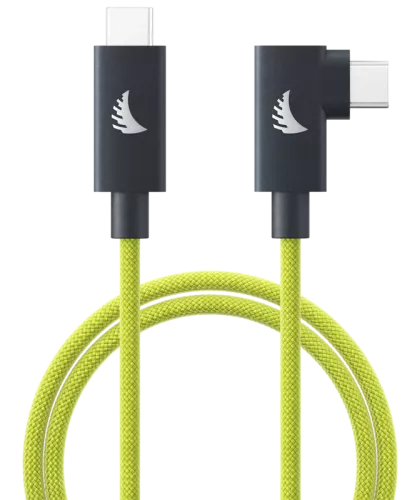 Angelbird Cable I USB-C 4.0 I Solid Flex Cable Right-Angle I Lime I 32 cm