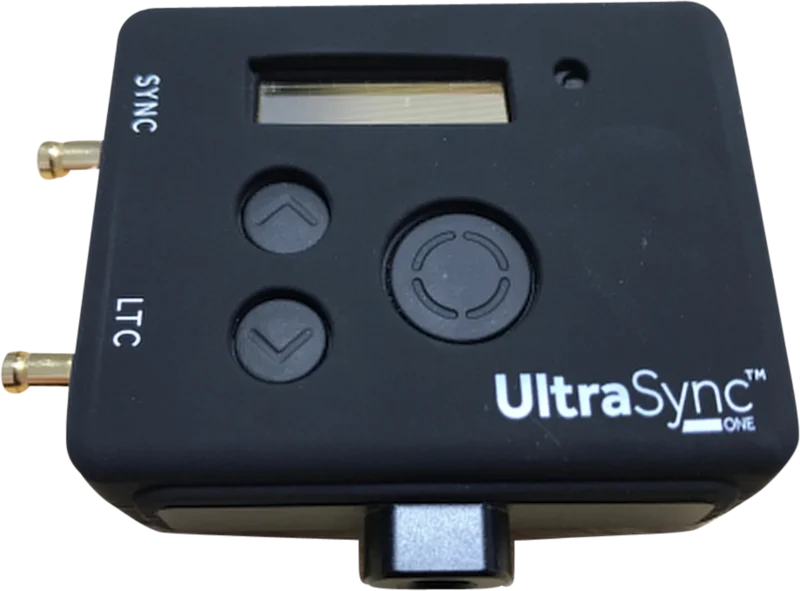 Atomos Black silicone case featuring 1/4″ mounting threads, designed to fit the UltraSync ONE.