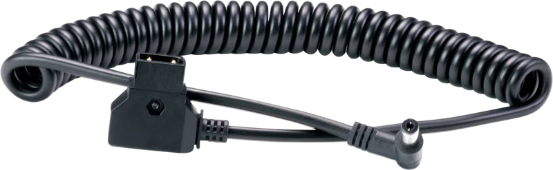 Atomos D-Tap to DC Locked connector Barrel Coiled Cable for Battery Eliminator and all Recorders