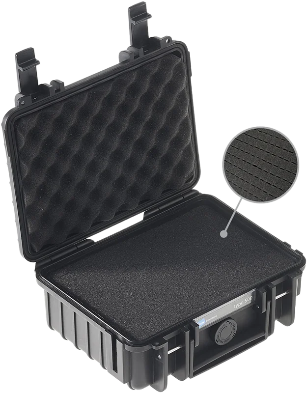 B&W Outdoor Cases B&W Outdoor Case Type 500 Svart (m. skumplast)