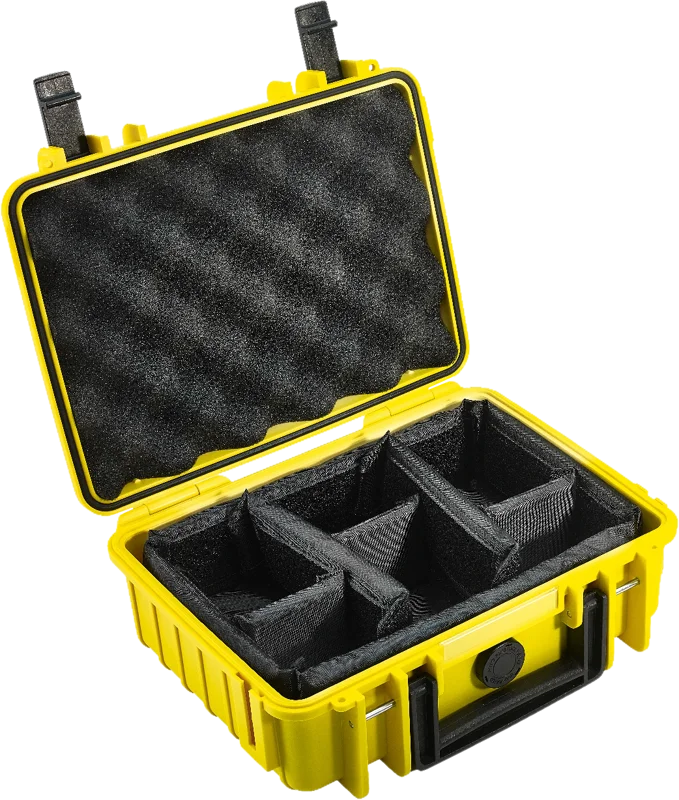 B&W Outdoor Cases Type 1000 Gul (m. avdelare)