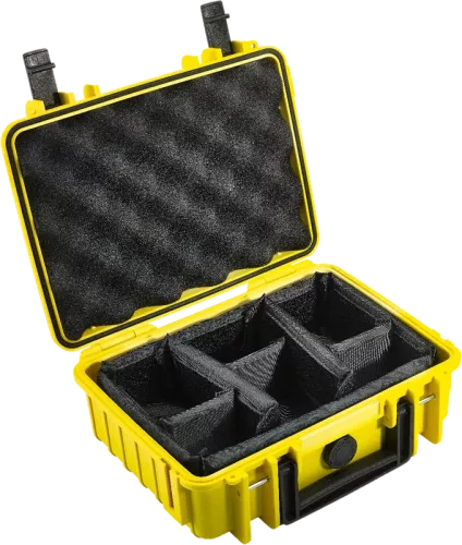 B&W Outdoor Cases Type 1000 Gul (m. avdelare)