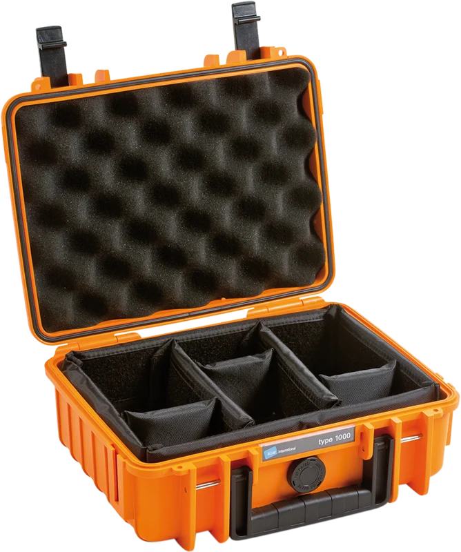 B&W Outdoor Cases Type 1000 Orange (m. avdelare)