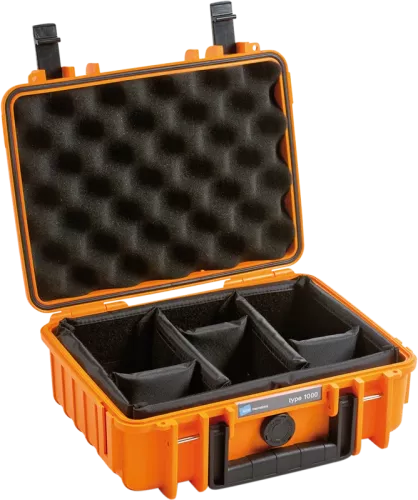 B&W Outdoor Cases Type 1000 Orange (m. avdelare)