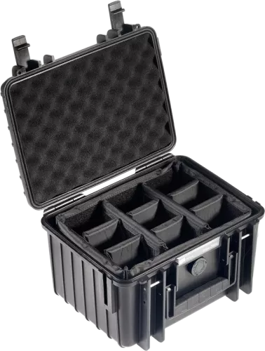 B&W Outdoor Cases Type 2000 Svart (m. avdelare)