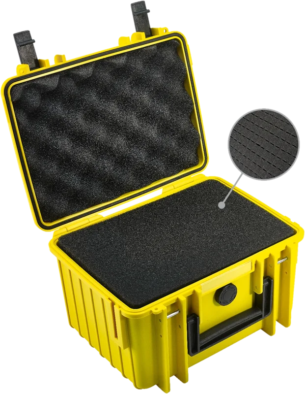 B&W Outdoor Cases Type 2000 Gul (m. skumplast)