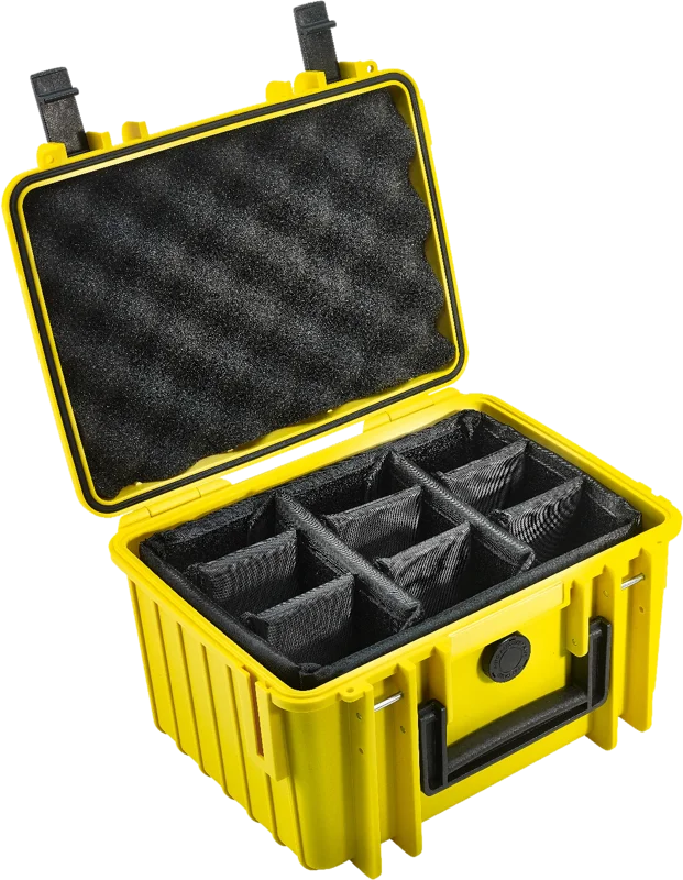 B&W Outdoor Cases Type 2000 Gul (m. avdelare)