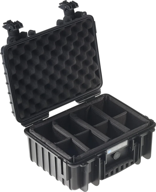 B&W Outdoor Cases Type 3000 Svart (m. avdelare)