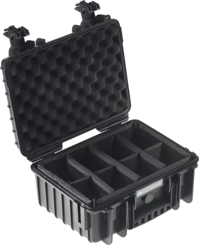 B&W Outdoor Cases Type 3000 Svart (m. avdelare)