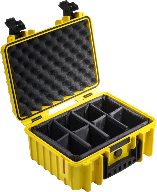 B&W Outdoor Cases Type 3000 Gul (m. avdelare)