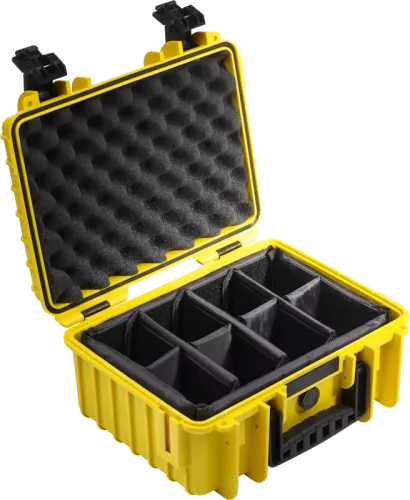 B&W Outdoor Cases Type 3000 Gul (m. avdelare)