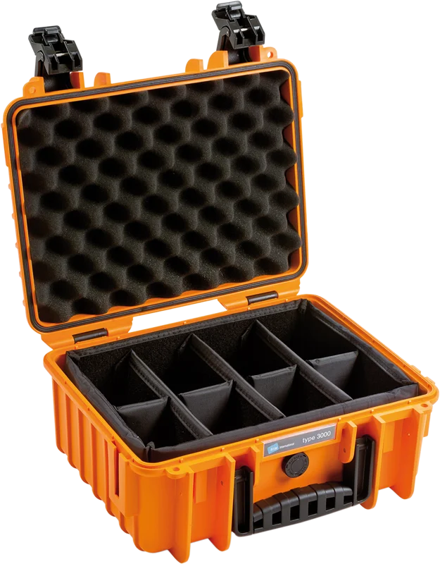 B&W Outdoor Cases Type 3000 Orange (m. avdelare)